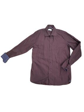 Sebastien James Collection Mens Button Front Shirt-Brown-Medium-GUC